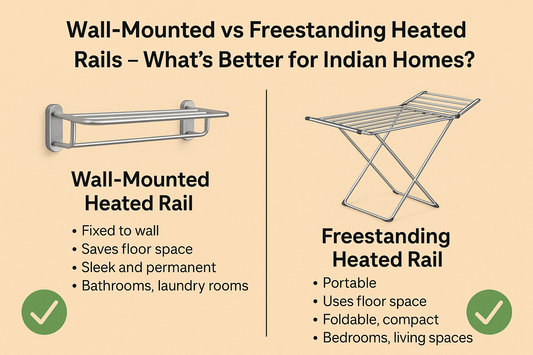 Wall-Mounted vs Freestanding Heated Rails – Best Drying Rack for Indian Homes