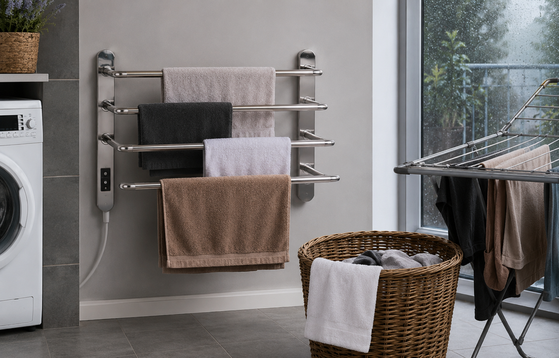 6-Bar Electric Heated Clothes Drying Stand