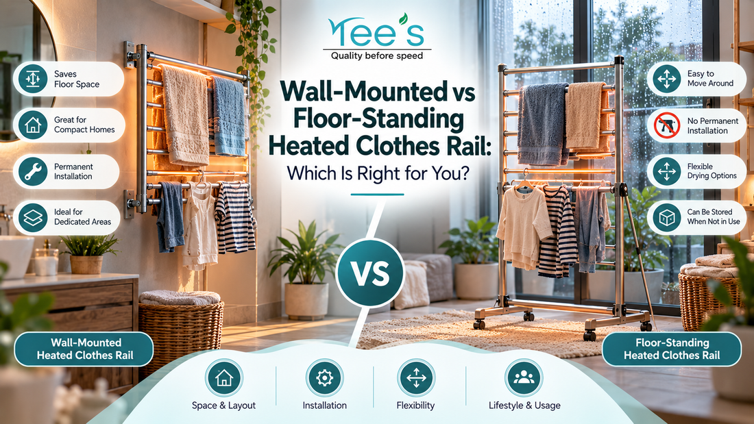 Wall-Mounted vs Floor-Standing Heated Clothes Rail