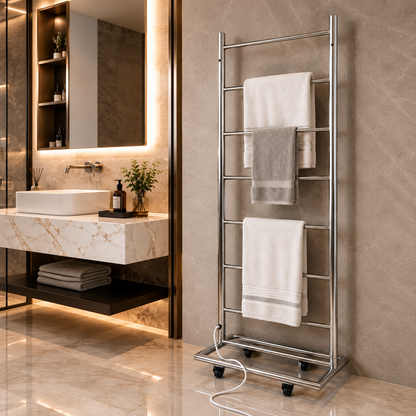 Tee’s 8-Bar Floor Standing Heated Clothes Rail