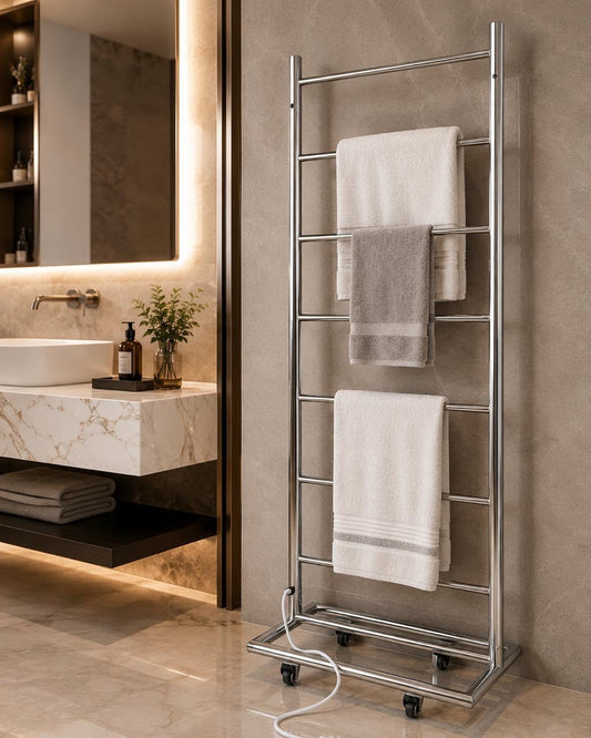 Tee’s 8-Bar Floor Standing Heated Clothes Rail