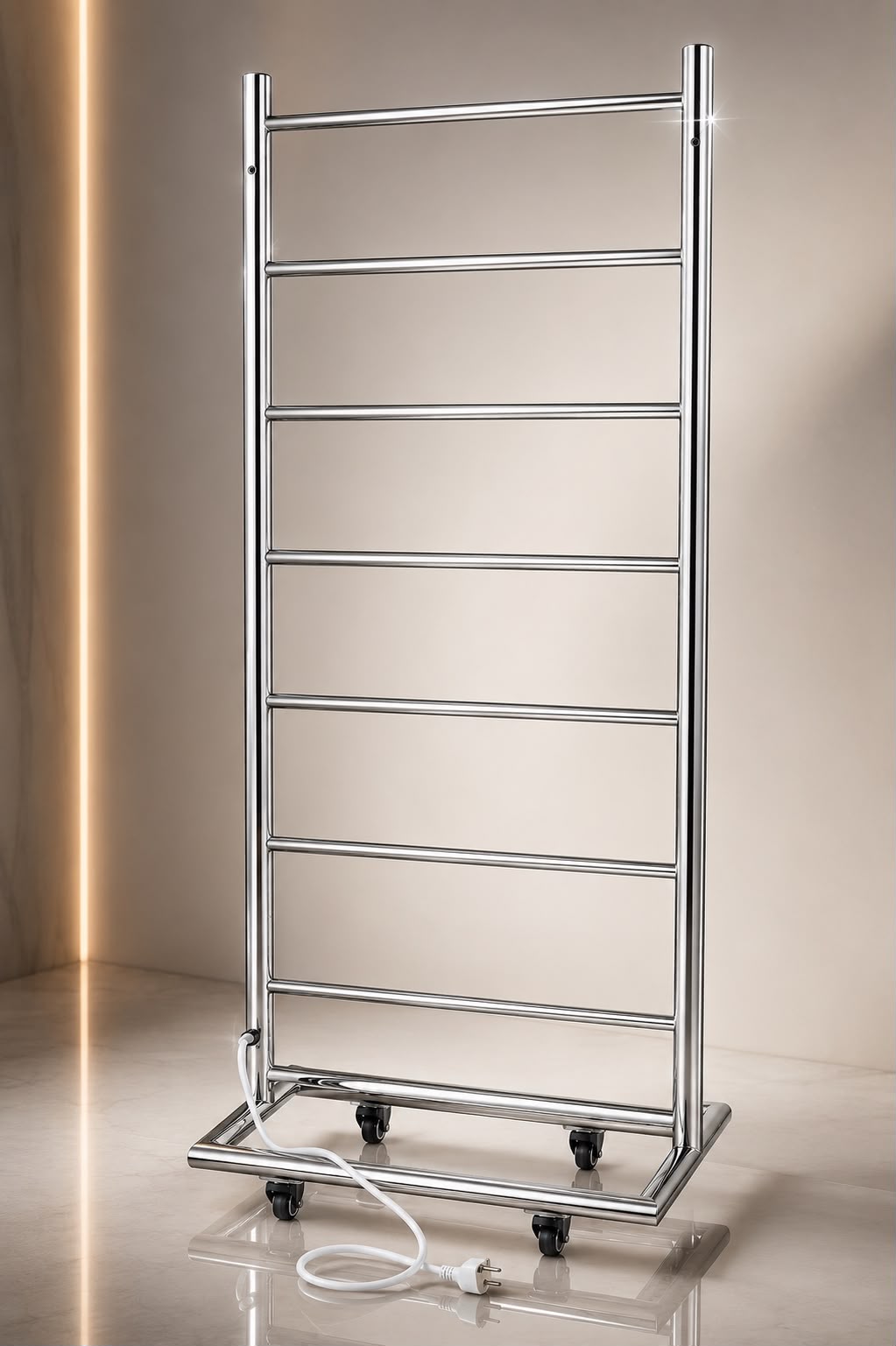 Tee’s 8-Bar Floor Standing Heated Clothes Rail