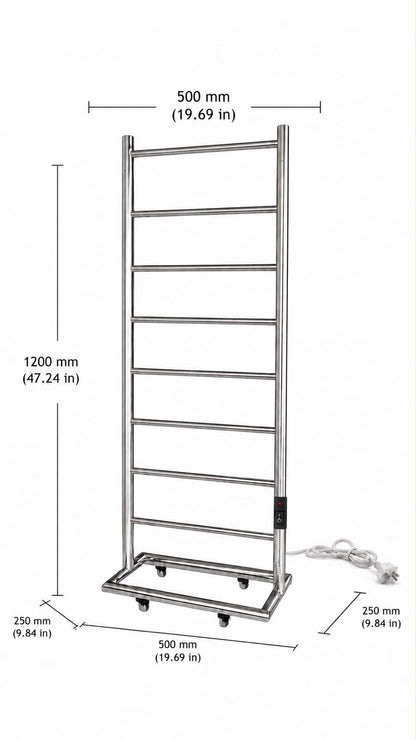 Tee’s 8-Bar Floor Standing Heated Clothes Rail